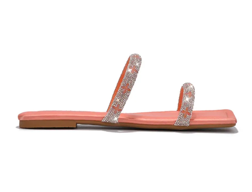 $25 Orange Rhinestone Sandals