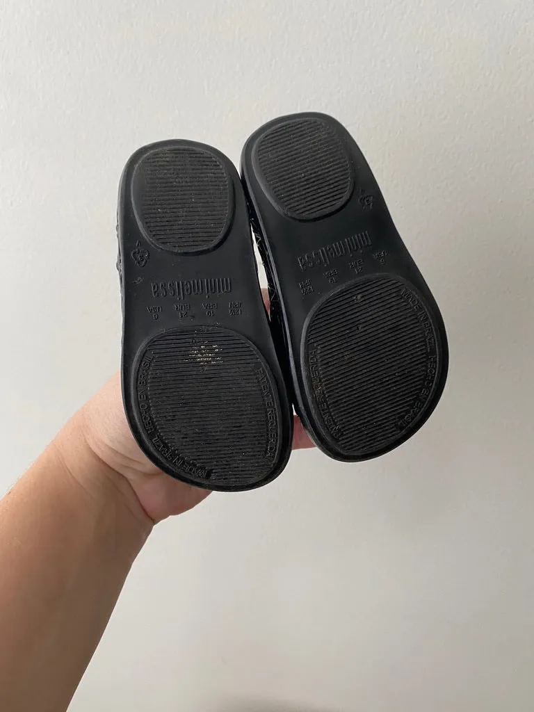 Black Mini Melissa Zig Zag Shoes, size 6 (21)