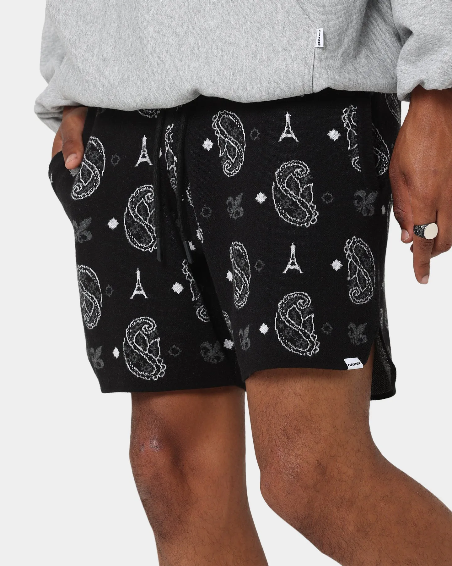Carre Big Bandana Knitted Shorts Black