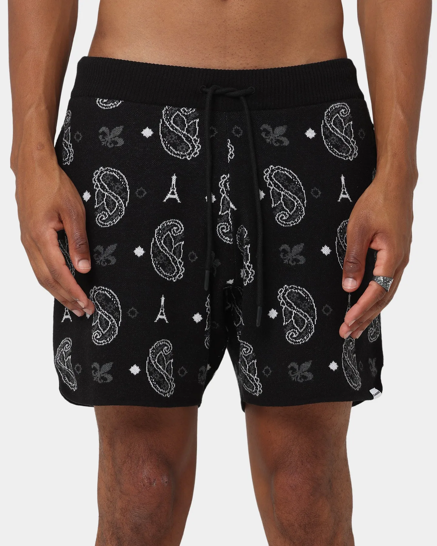 Carre Big Bandana Knitted Shorts Black