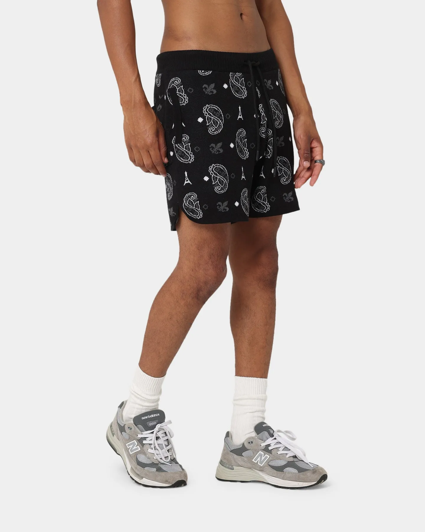Carre Big Bandana Knitted Shorts Black