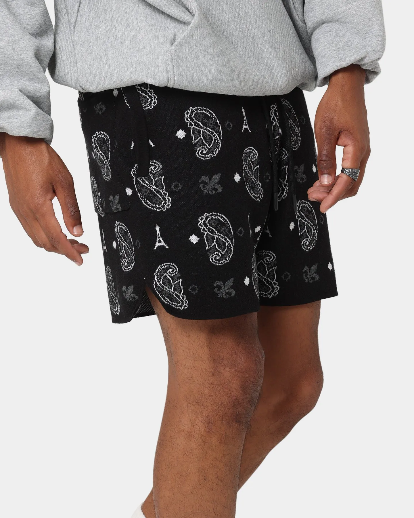 Carre Big Bandana Knitted Shorts Black