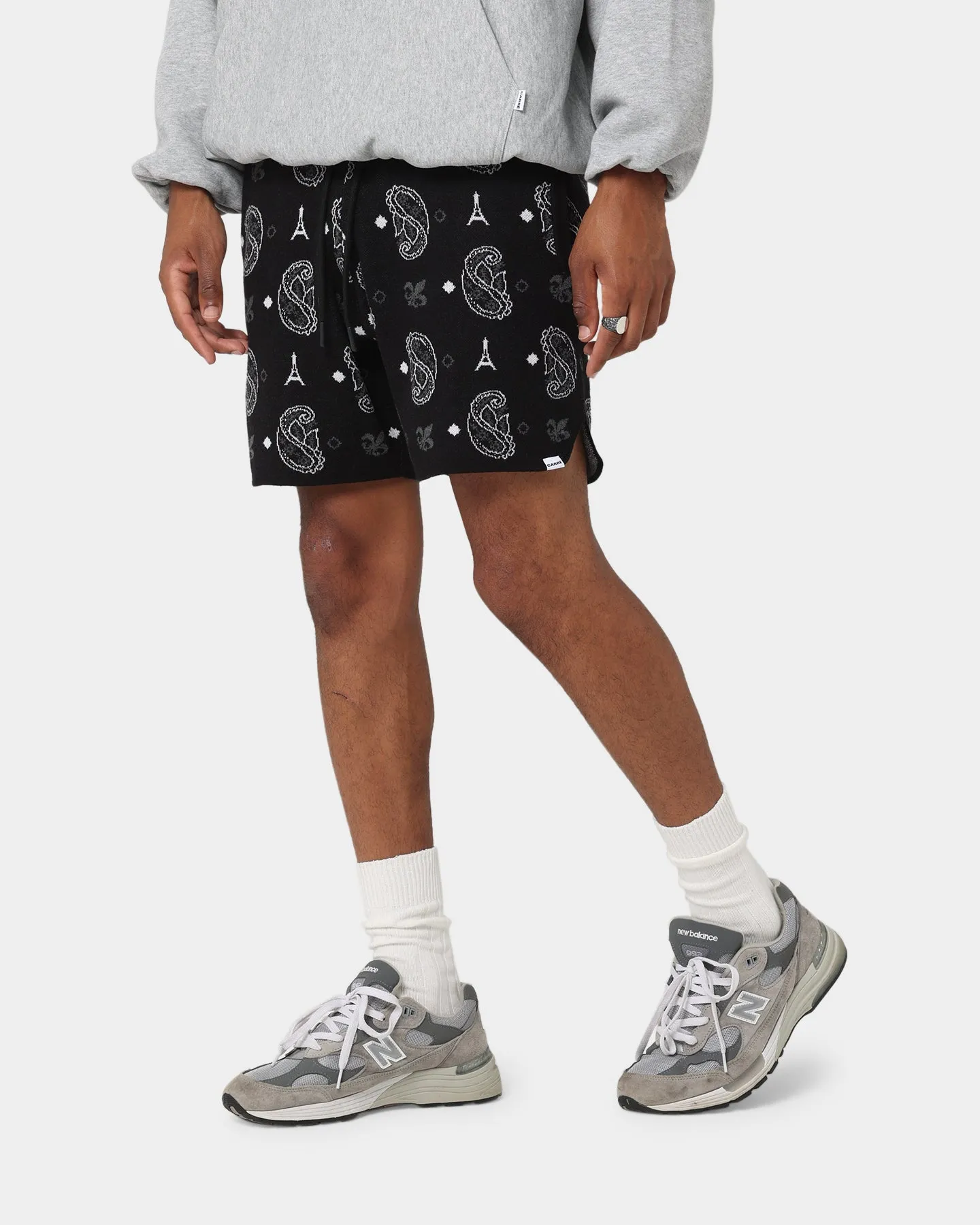 Carre Big Bandana Knitted Shorts Black