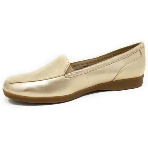 Devitt Gold Leather Easy Spirit Loafer Flats