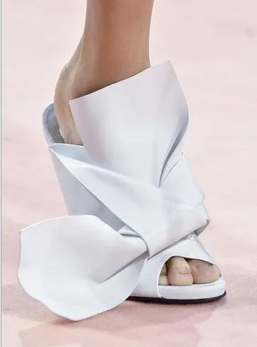 Fashion Fabric Bow Peep Toe High Heel Sandals