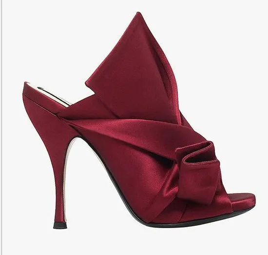 Fashion Fabric Bow Peep Toe High Heel Sandals