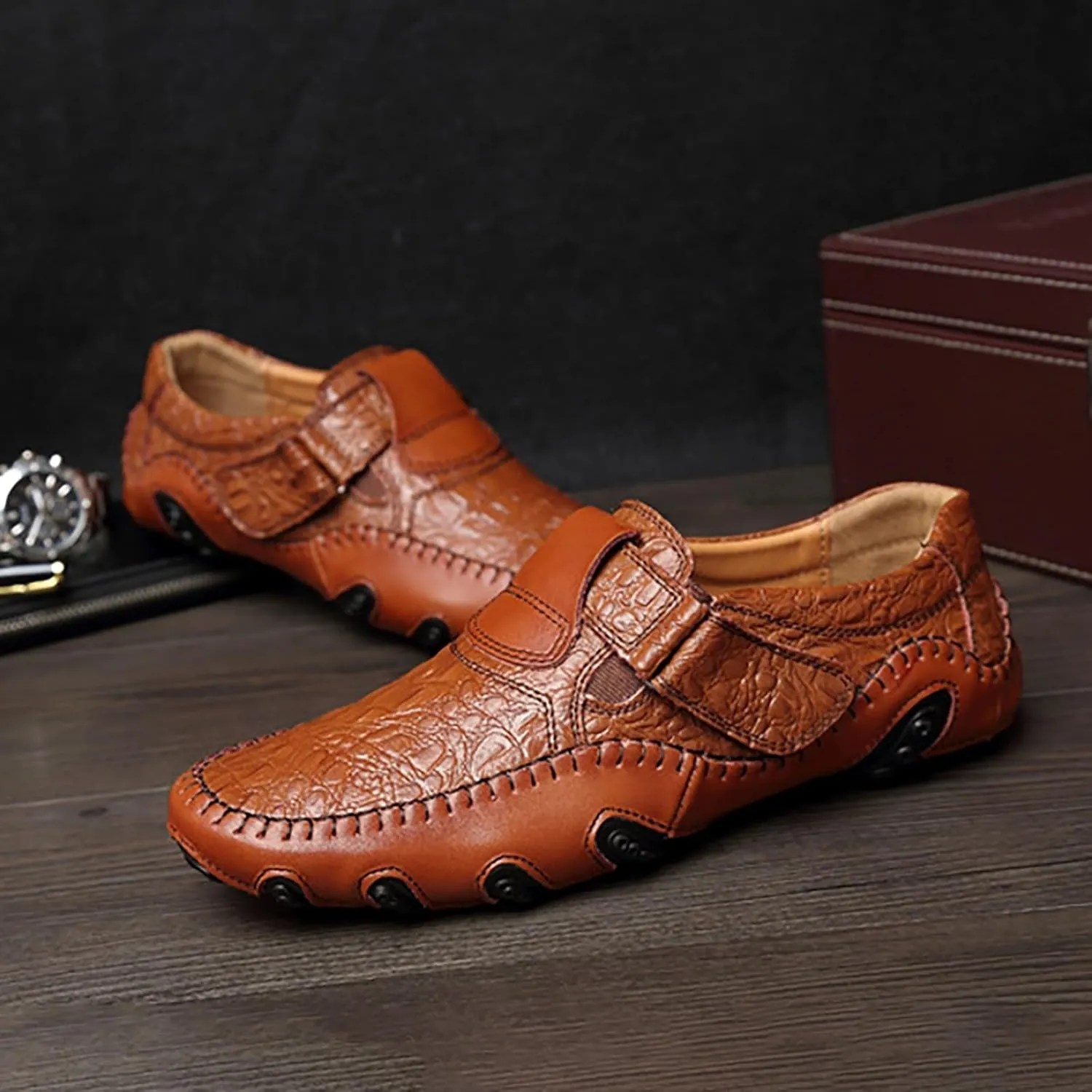 Fashion Sneakers Casual Shoe for Men Men Fashion Walking Sneakers Non Slip Work Shoes Comfortable Leather Casual