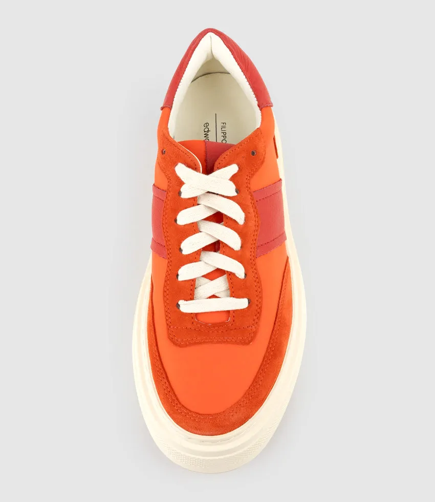 JASPER Retro Platform Sneaker in Orange Combo