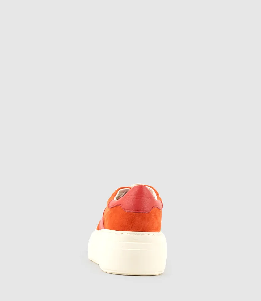 JASPER Retro Platform Sneaker in Orange Combo