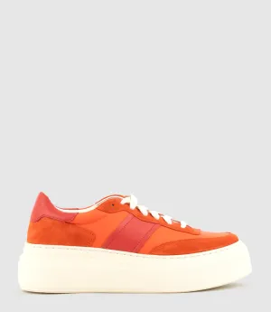JASPER Retro Platform Sneaker in Orange Combo