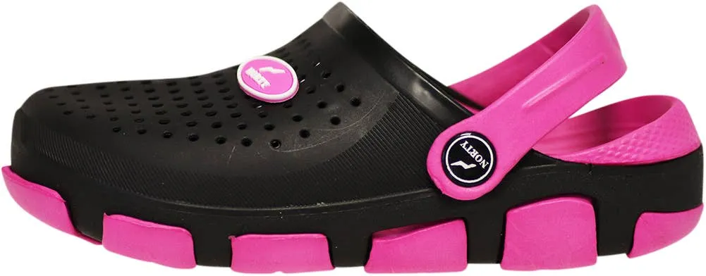 Norty Girls 11-3 Fuschia Black 2Tone Clog C1052G