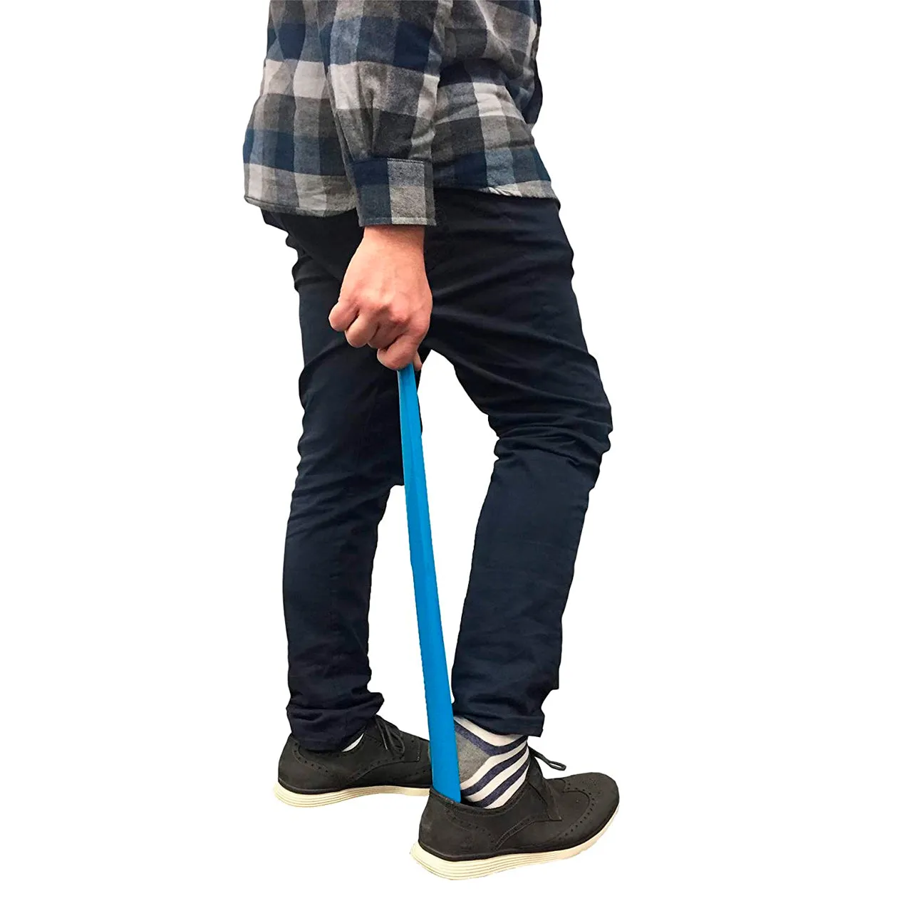 NOVA Medical Products NOVA Extra Long 24” Shoe Horn, Flexible Plastic, Blue Color