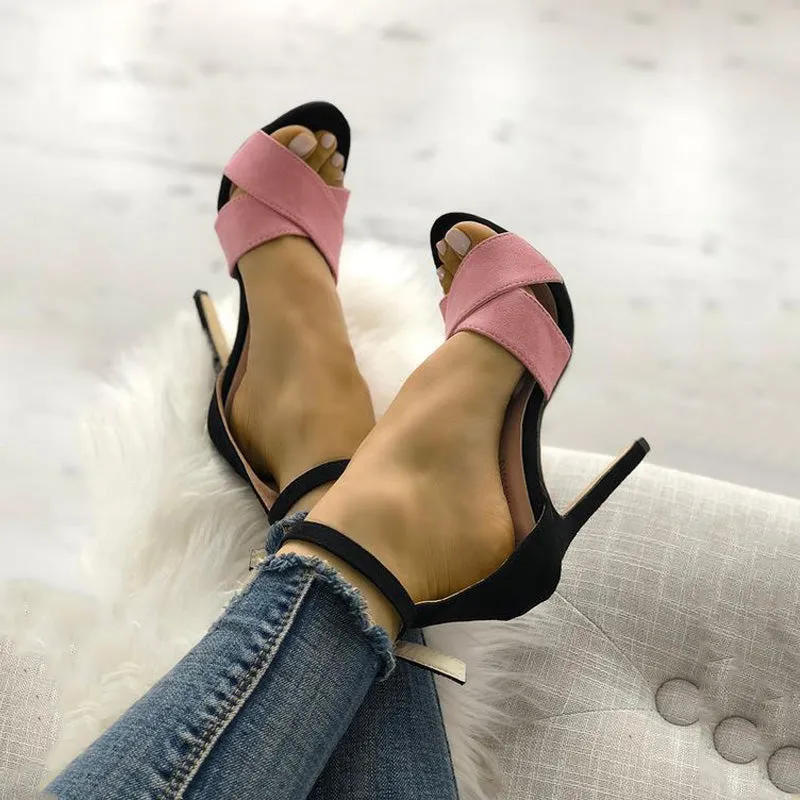 Peep Toe High Stiletto Heel Sandals