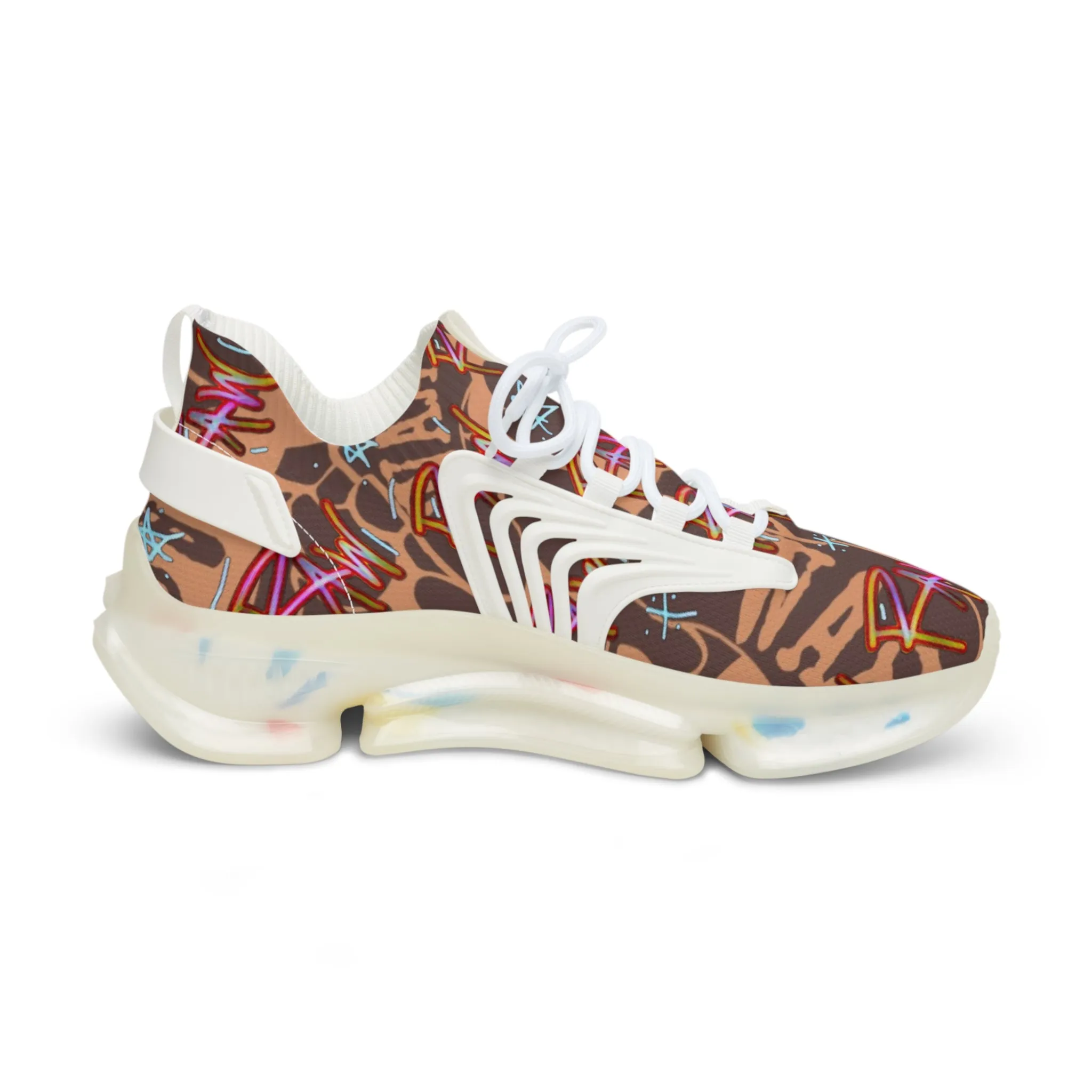 Raw Sushi "moon walker" Sports Sneakers (white/brown camo)