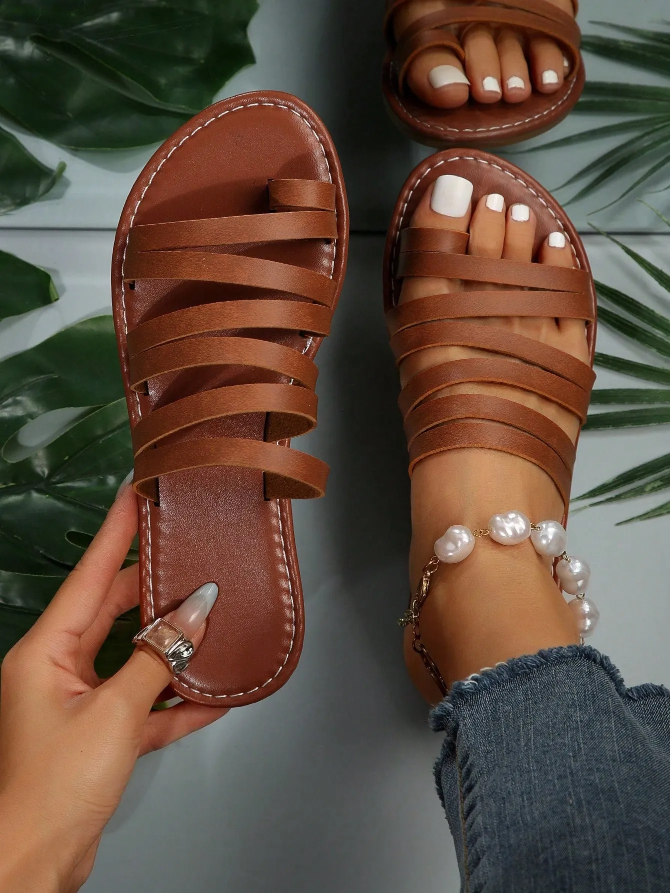 Spring/summer Casual & Stylish Flat Slippers Sandals For Holiday