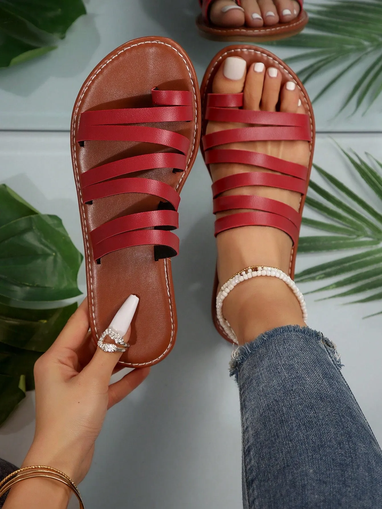 Spring/summer Casual & Stylish Flat Slippers Sandals For Holiday