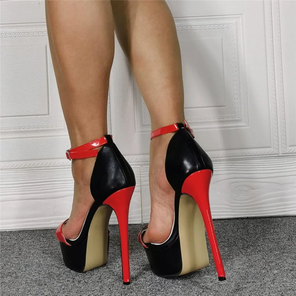 Summer Multi PU Platform Open Toe High Heel Sandals