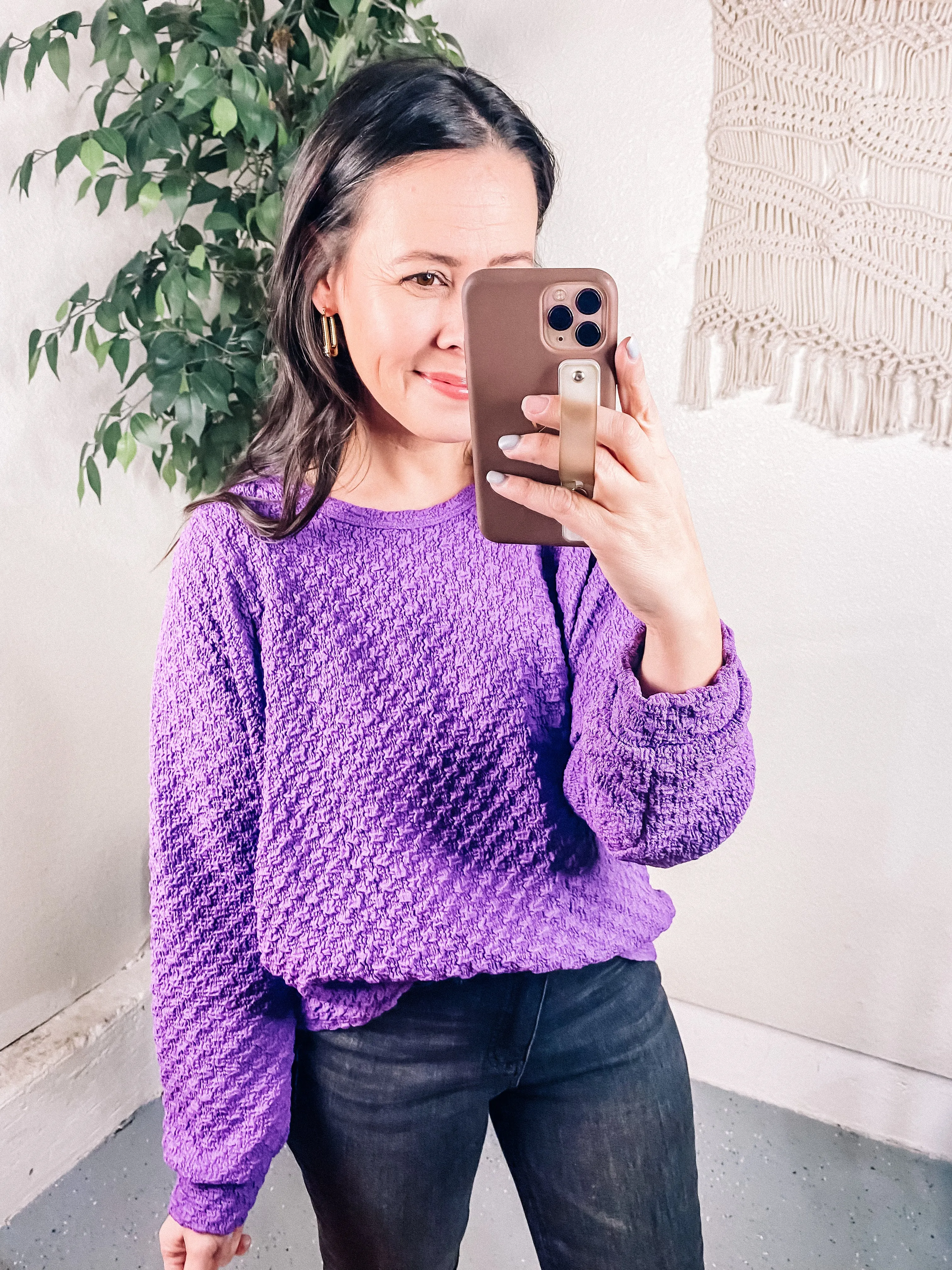 Thought It Over Textured Pullover