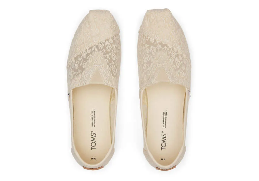 TOMS Womens Alpargata Floral Lace Espadrille - Natural