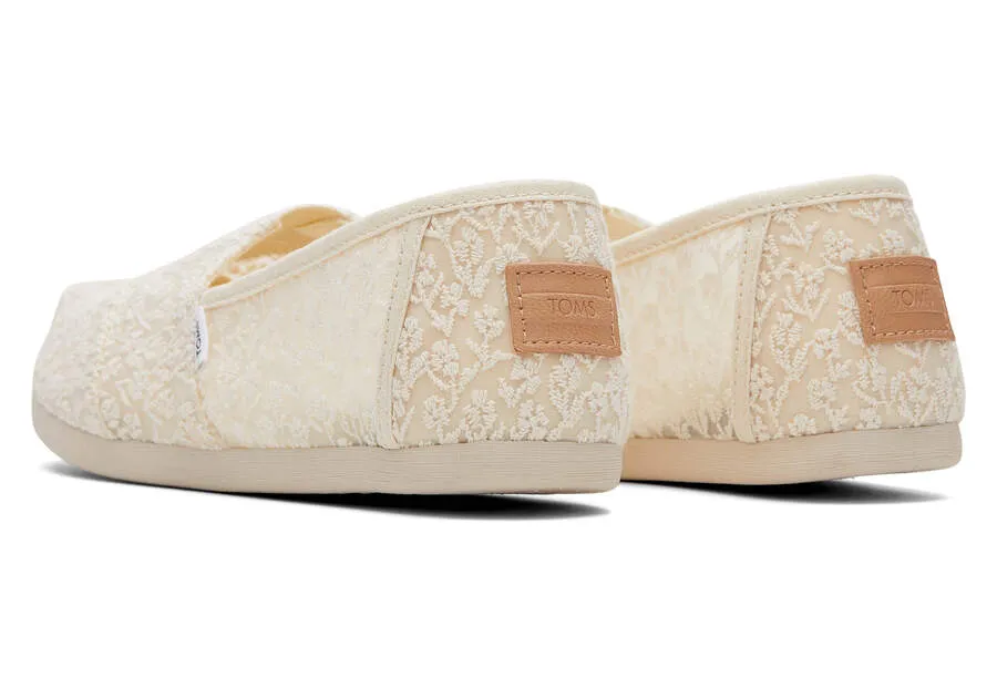 TOMS Womens Alpargata Floral Lace Espadrille - Natural
