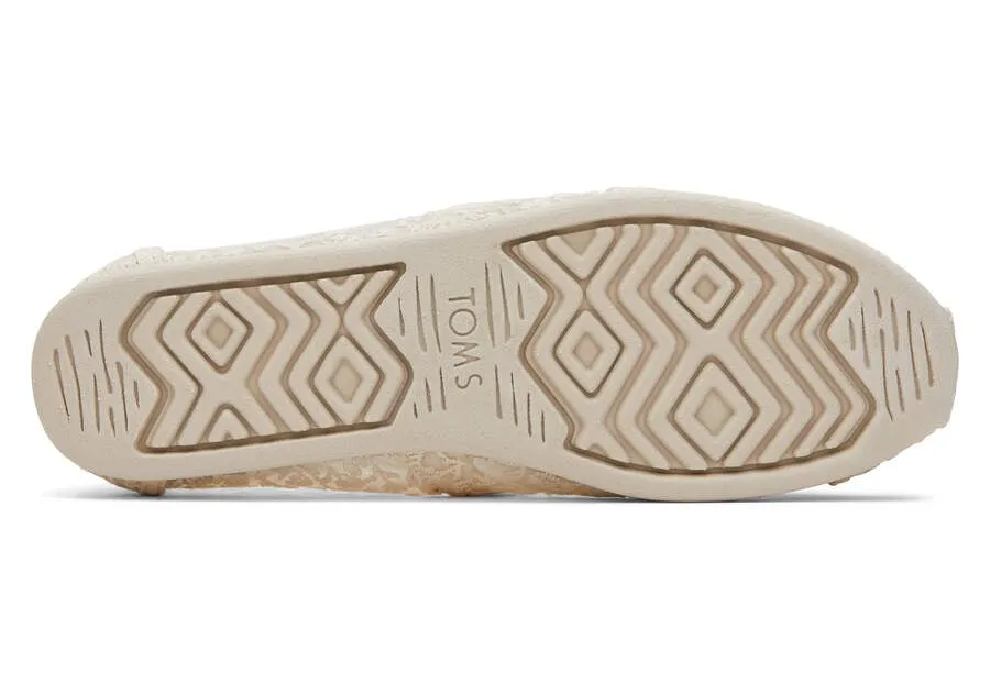 TOMS Womens Alpargata Floral Lace Espadrille - Natural