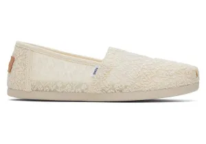 TOMS Womens Alpargata Floral Lace Espadrille - Natural