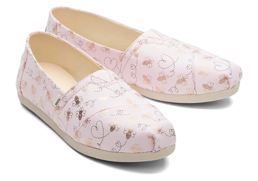 TOMS Womens Bee Mine Alpargata Espadrille - Pink