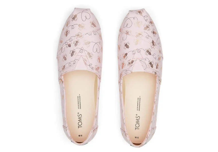 TOMS Womens Bee Mine Alpargata Espadrille - Pink
