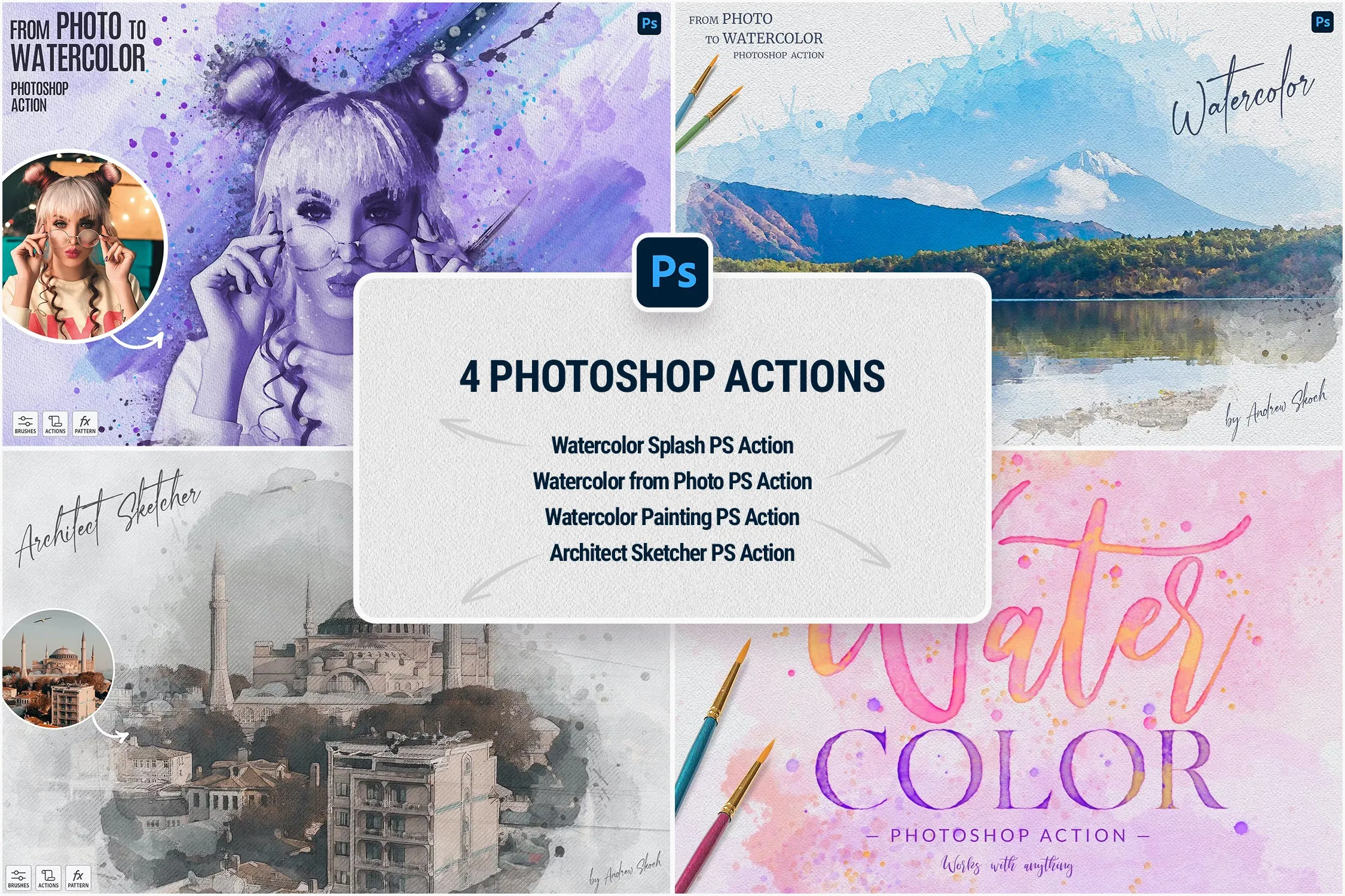 Watercolor Assets Bundle