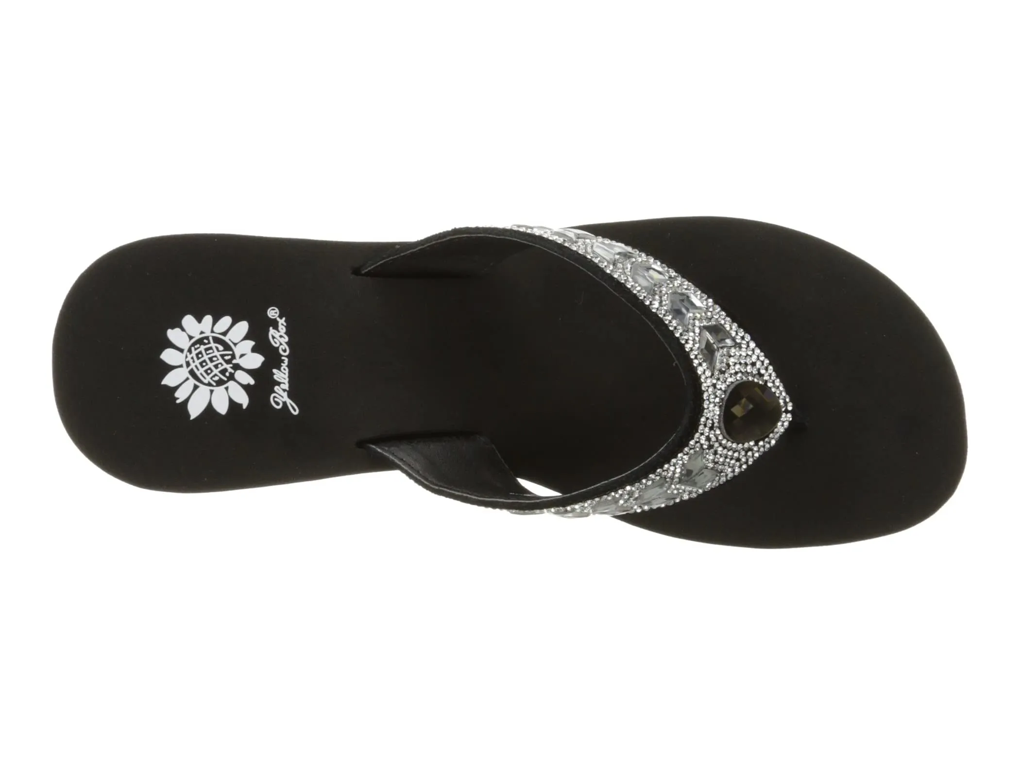 Yellow Box Belmac Black Clear Lightweight Platform Wedge Flip Flop Sandals